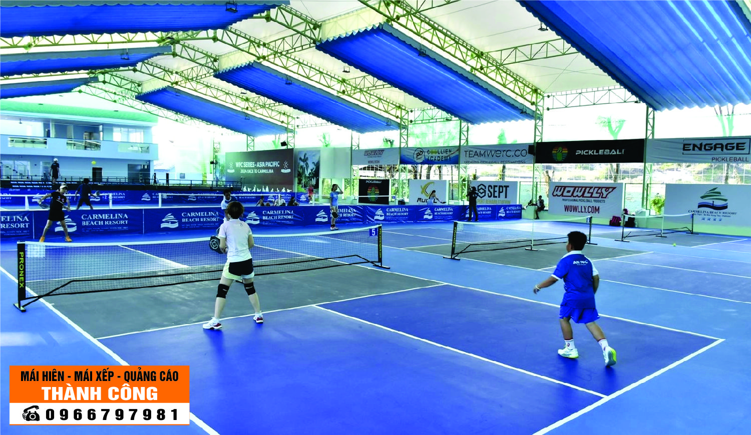 Mái Bạt Xếp Sân Pickleball Tại Nghệ An -  Nguồn : Công Ty Thành Công